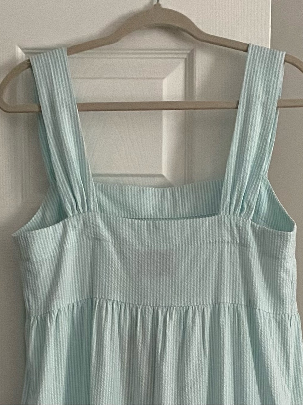 Anthropology Denimist Turquoise and White Striped Tiered Maxi Dress - Picture 9 of 11